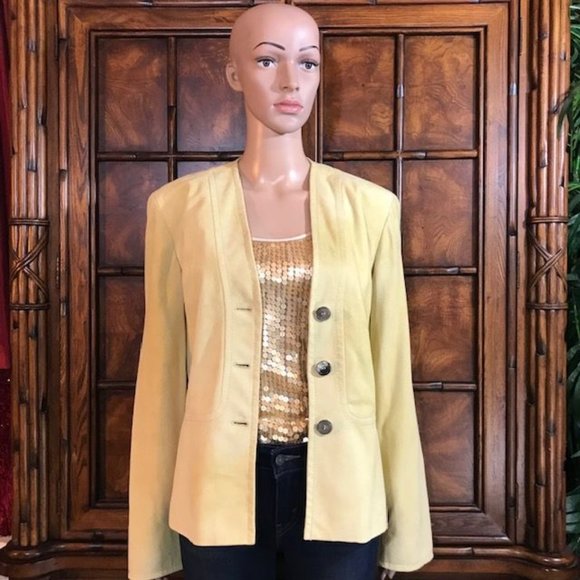 Jones New York Buttercream Genuine Suede Jacket - Picture 1 of 14